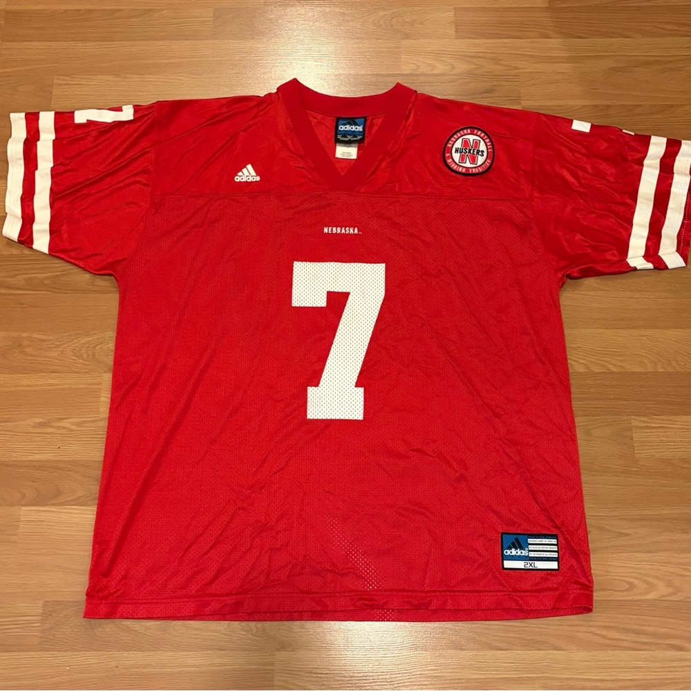 Nebraska Adidas Red Football Jersey Number 7